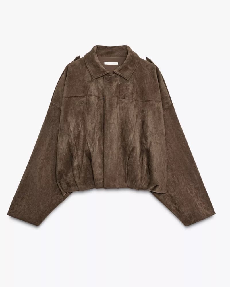 Zara faux suede chocolate brown jacket - Image 2