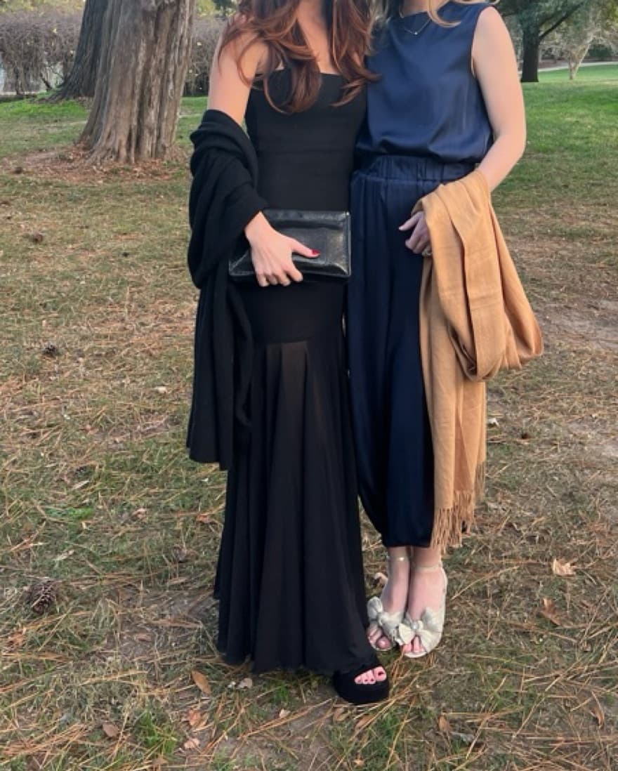 Black Sheer Bottom Long Dress - Image 3