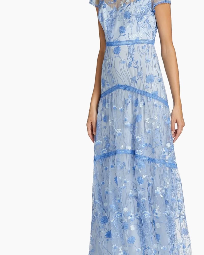 Monique Lhullier Floral Embroidered Mesh - Image 2