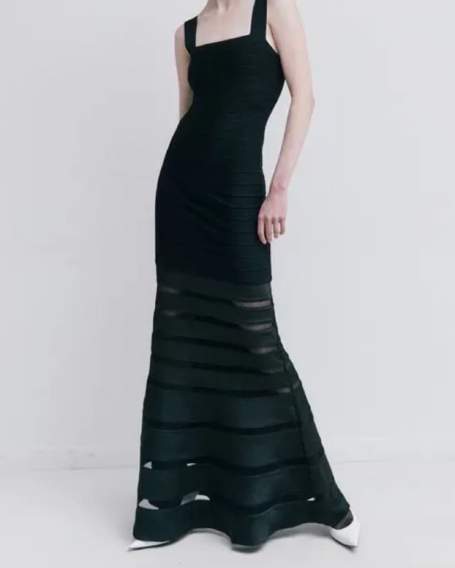 Herve Leger Claudia Striped-Skirt gown - Image 1