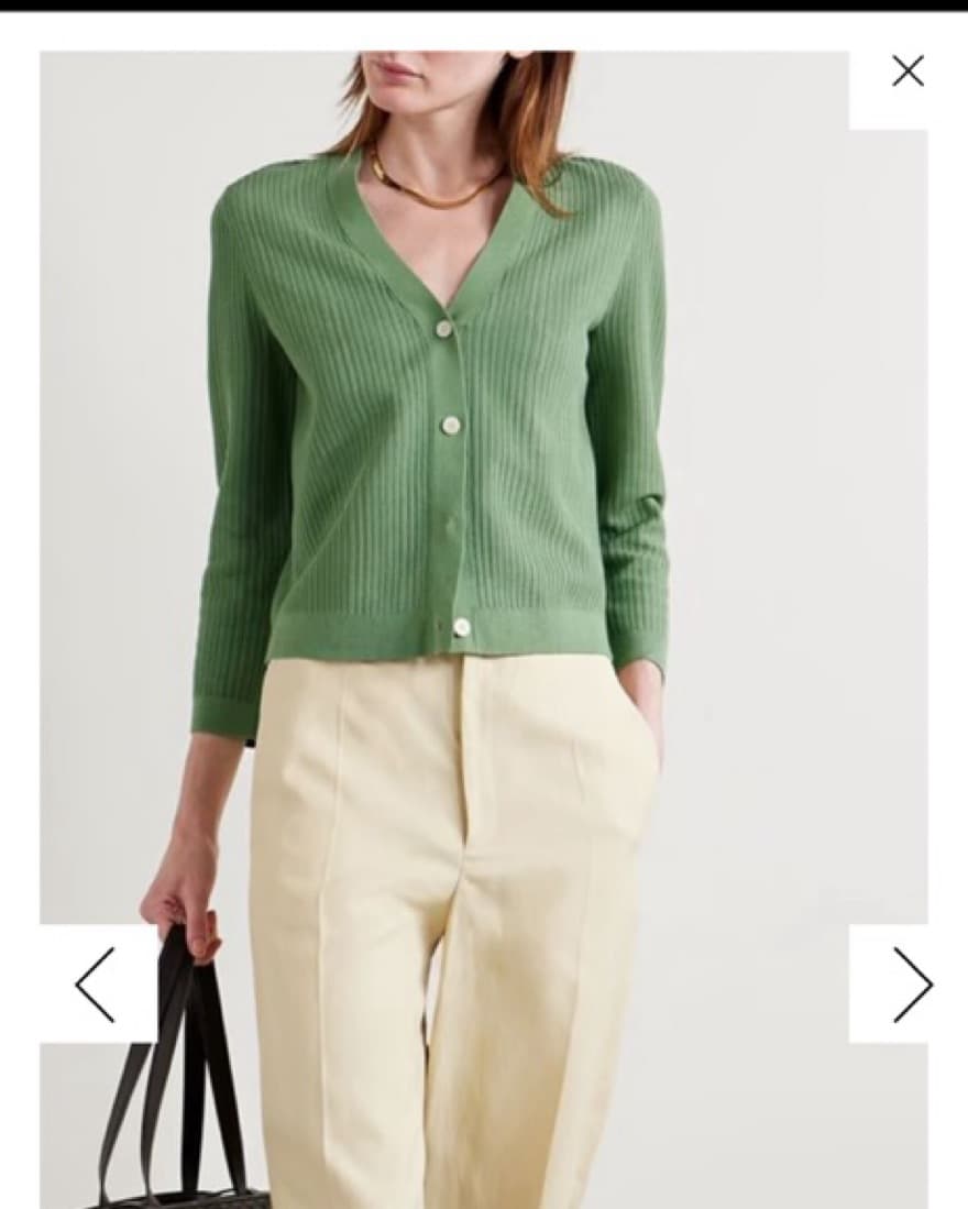 Theory Cropped Ribbed Cardigan - Image 2