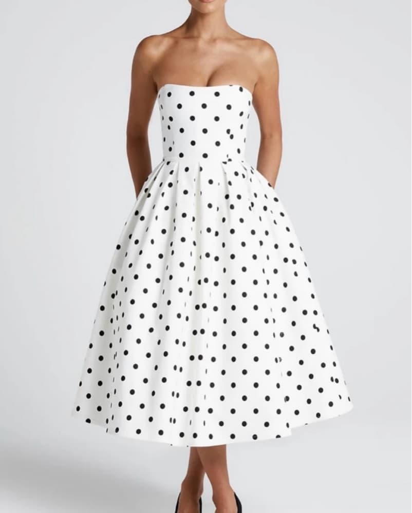 Polka Dot Midi Dress - Image 1
