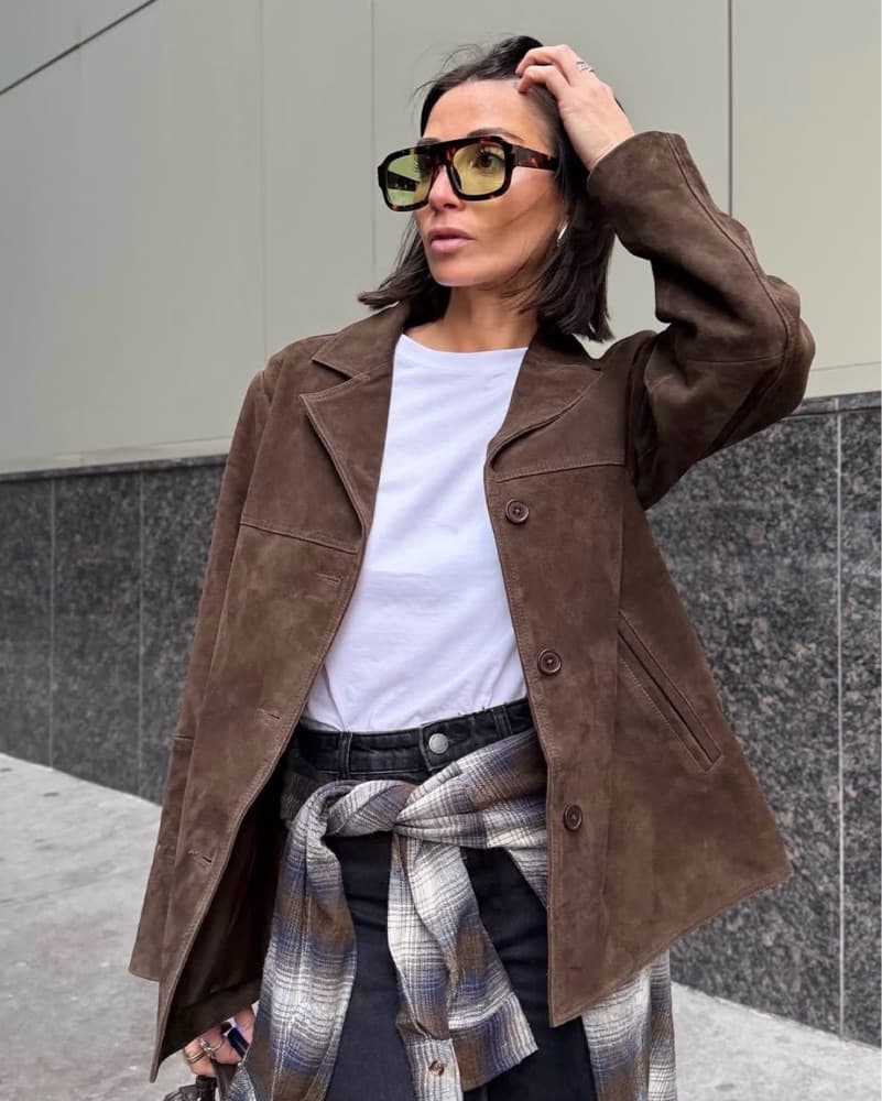 Suede Blazer Jacket - Image 1