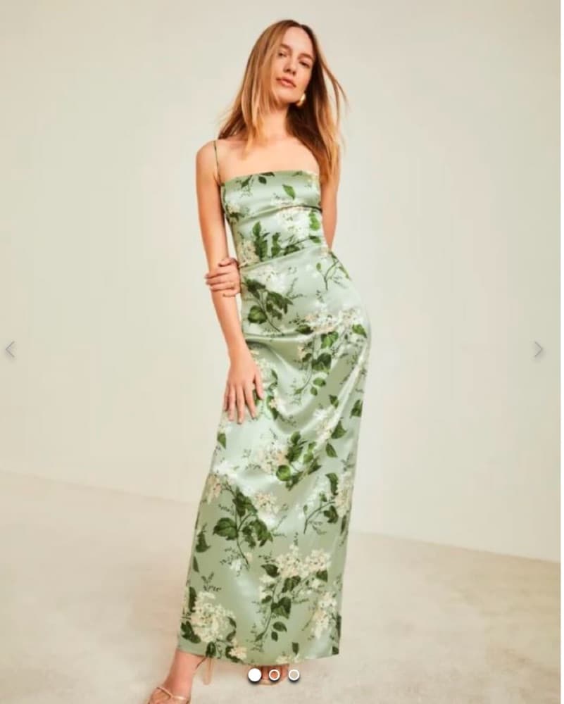 Reformation Frankie Dress In Green Tea 2 - Image 1