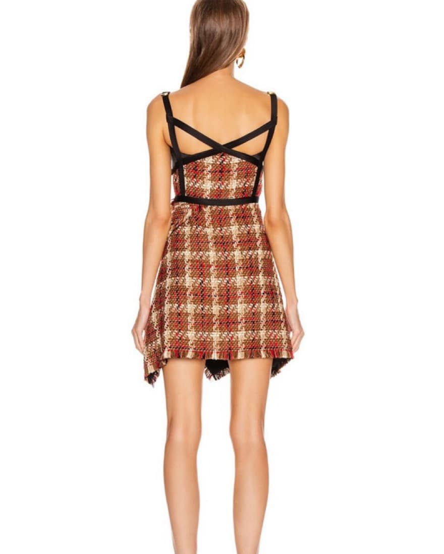 Versace Bondage Buckles Tweed Mini Dress - Image 3