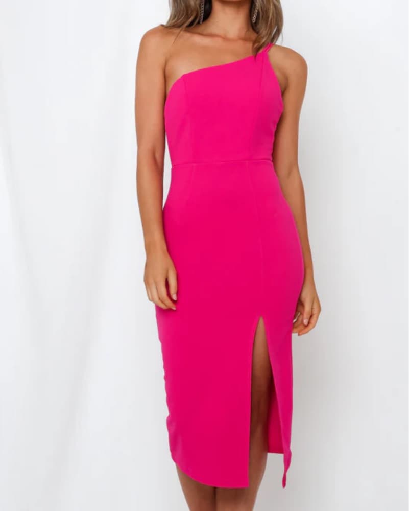 Hot Pink Midi Dress  - Image 1