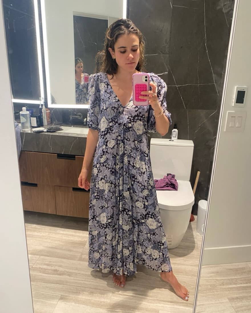 Blue Floral Ganni Dress - Image 4