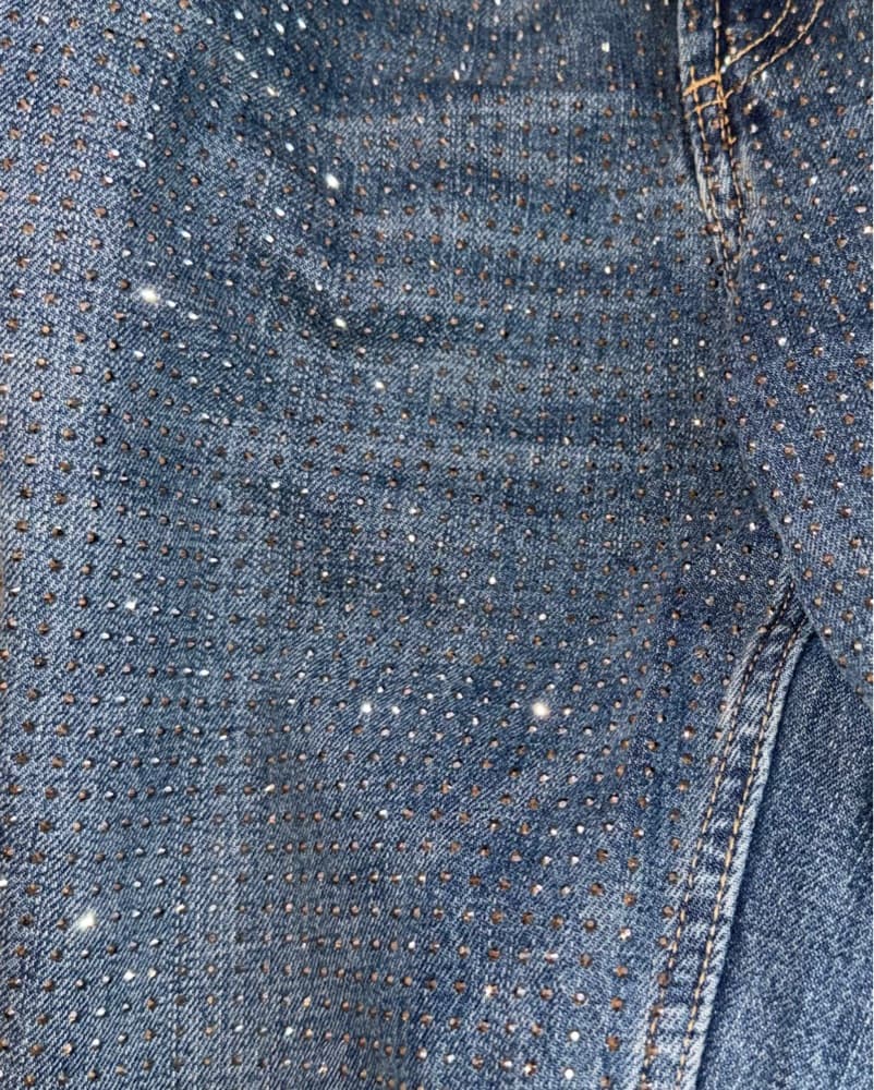 Silver Studded Sequin Jeans - Image 2