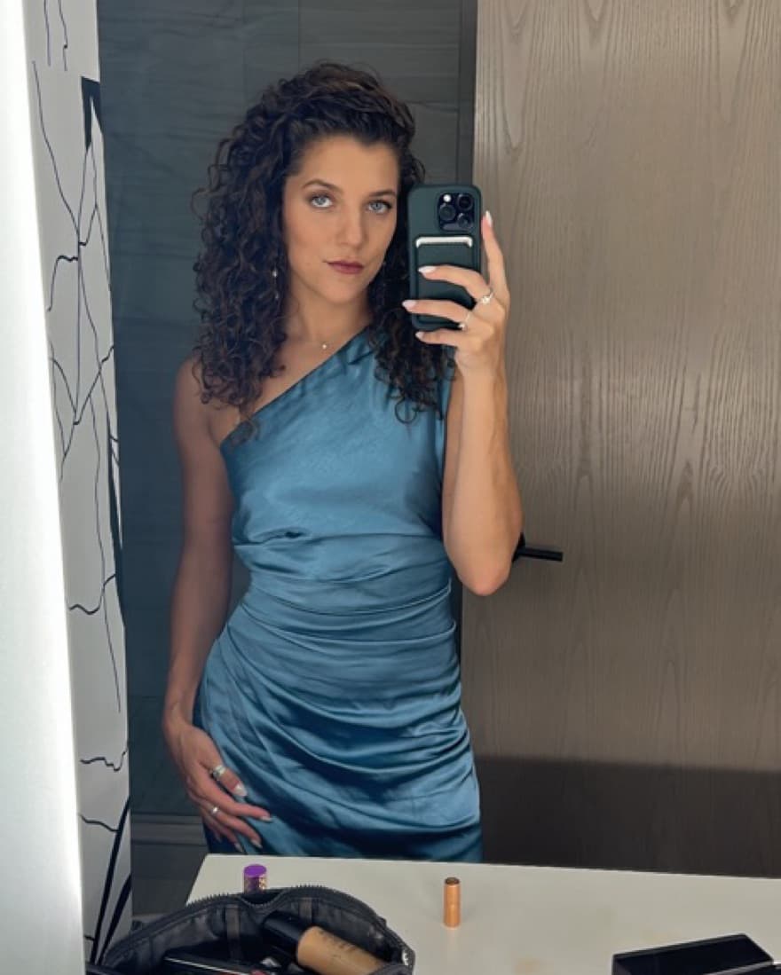 Elegant One-Shoulder Blue Dress - Image 1