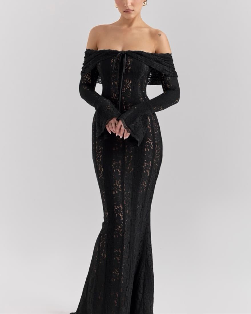 House Of CB Belle Off The Shoulder Dress - Image 3