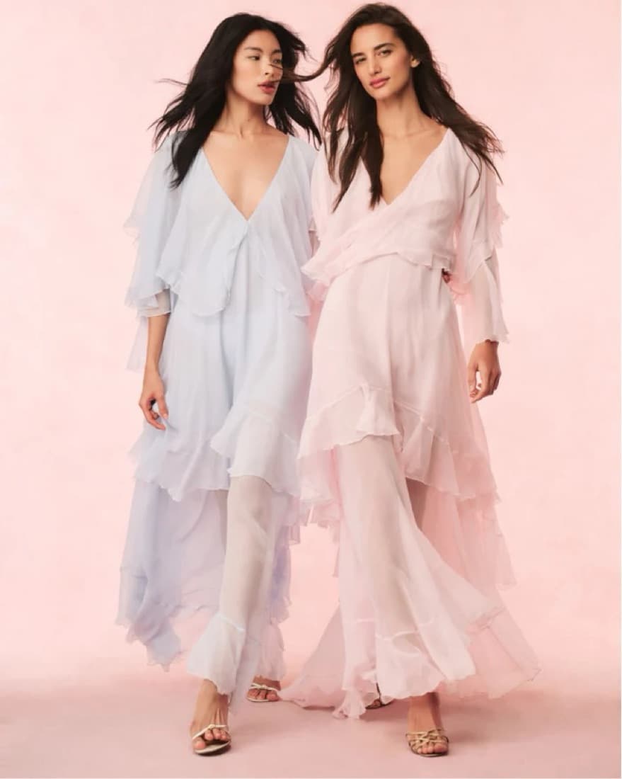 LoveShackFancy Collina Chiffon Dress - Image 3