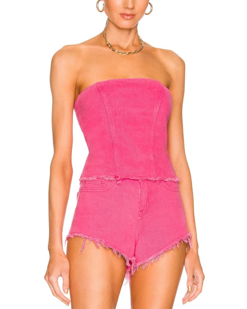 Pink Two Piece Denim Set - Image 1