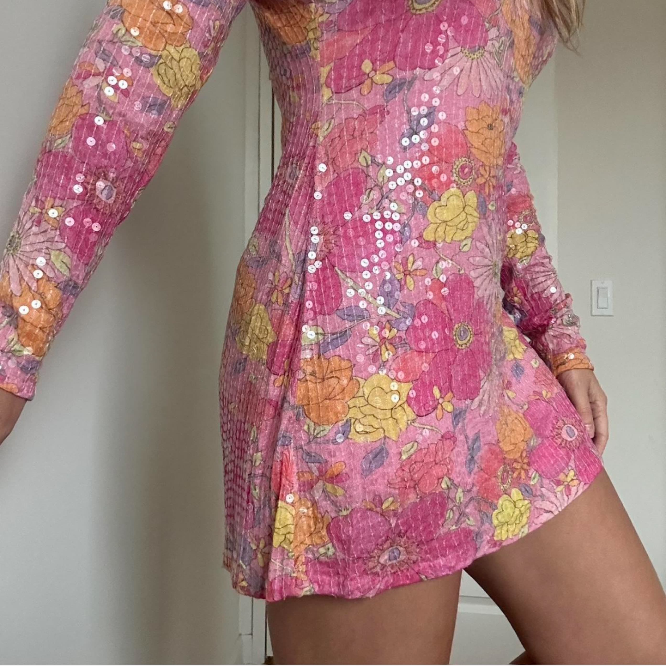 LoveShackFancy Sequin Mini Dress  - Image 3