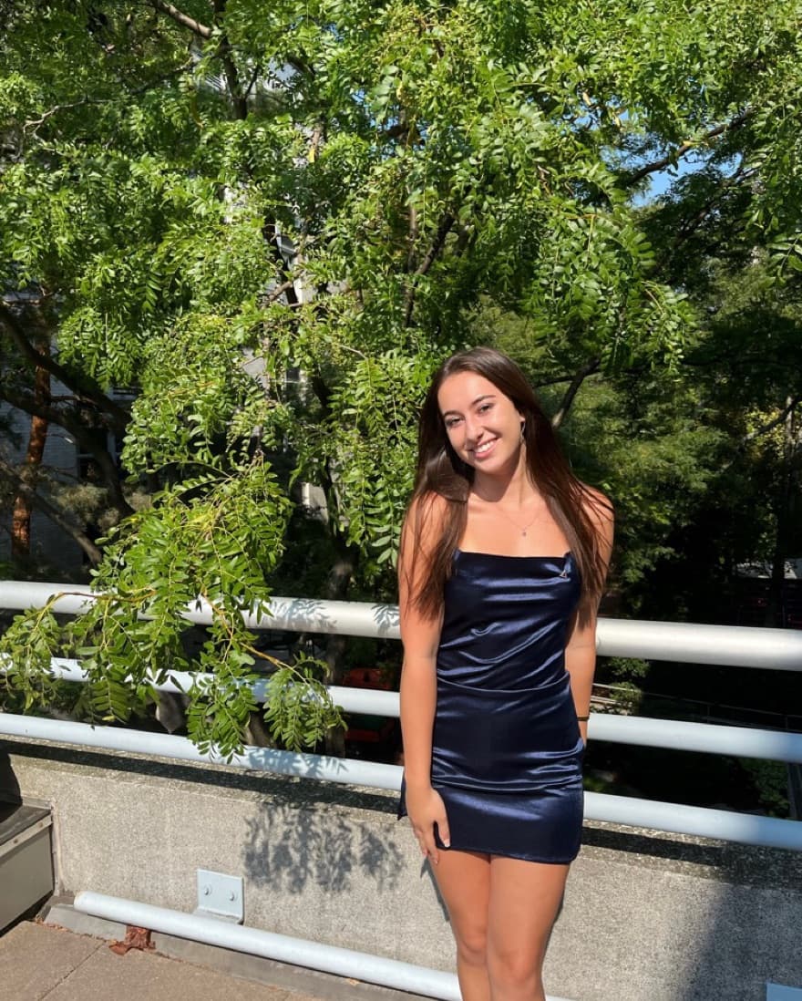 Blue Satin Mini Dress  - Image 1