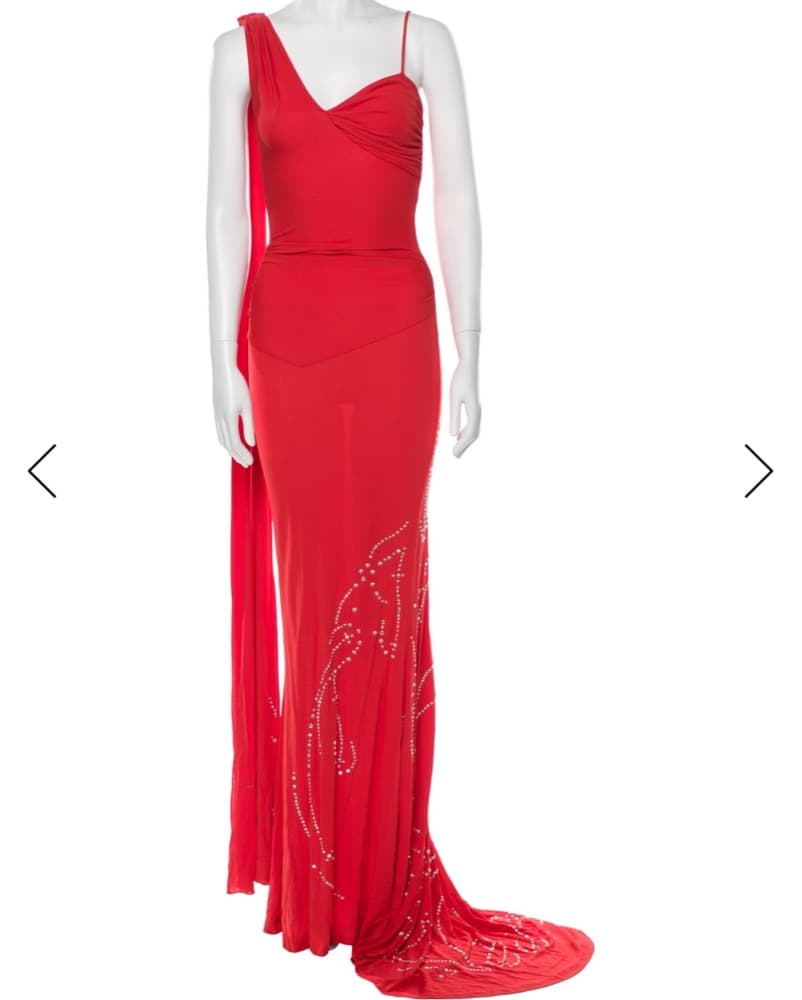 DVF Red Asymmetric Gown - Image 1