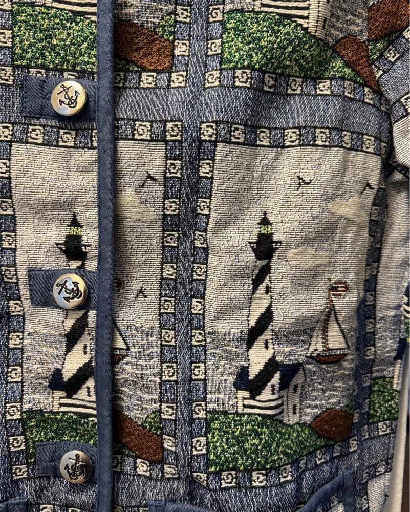 Nautical-Inspired Patterned Jacket - Image 4