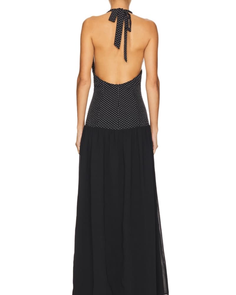Polka Dot Halter Maxi Dress - Image 2