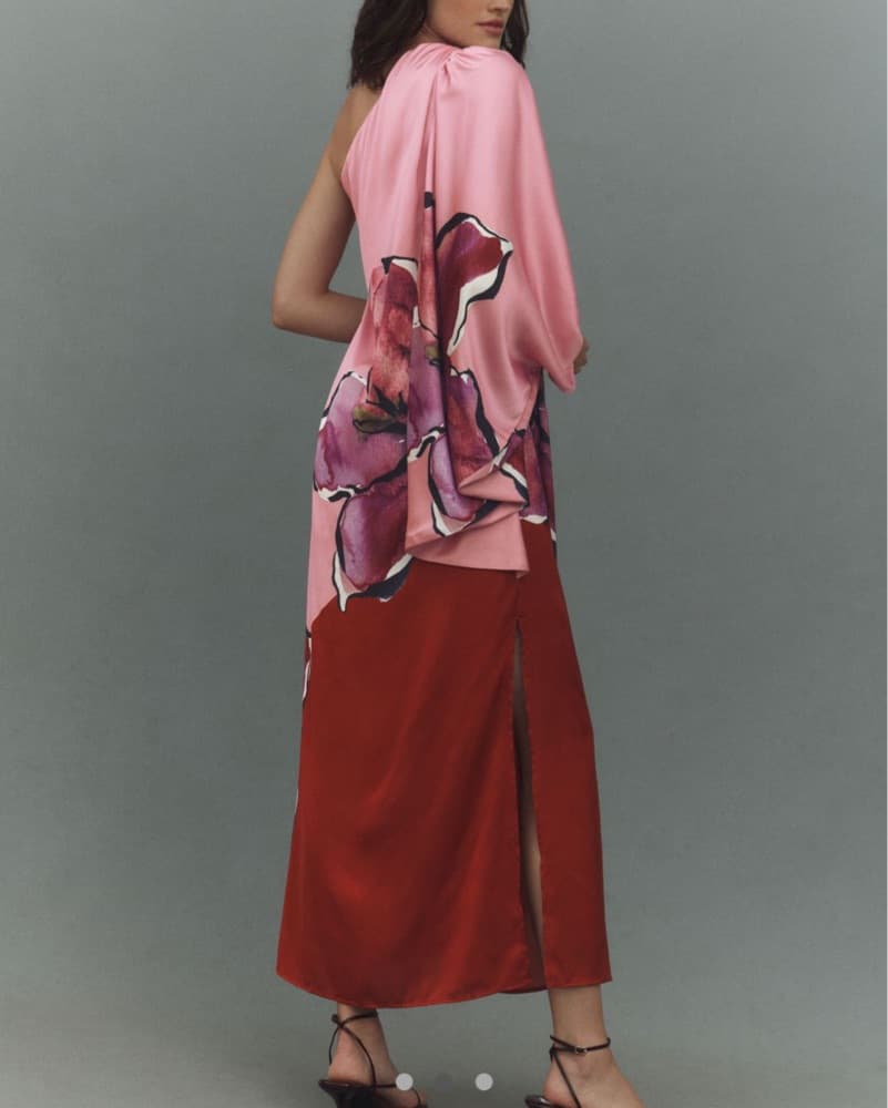 Hutch One-Shoulder Column Satin Maxi - Image 2