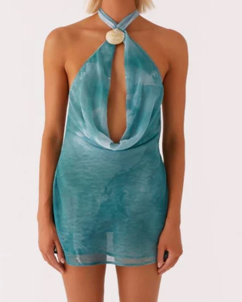 Peppermayo Ocean Blue Mini Dress - Image 1