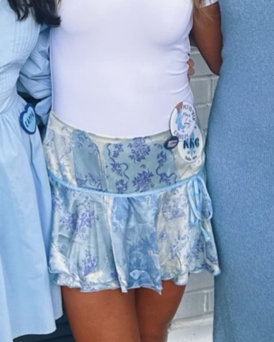 Urban Outfiters Satin Blue Skirt  - Image 2