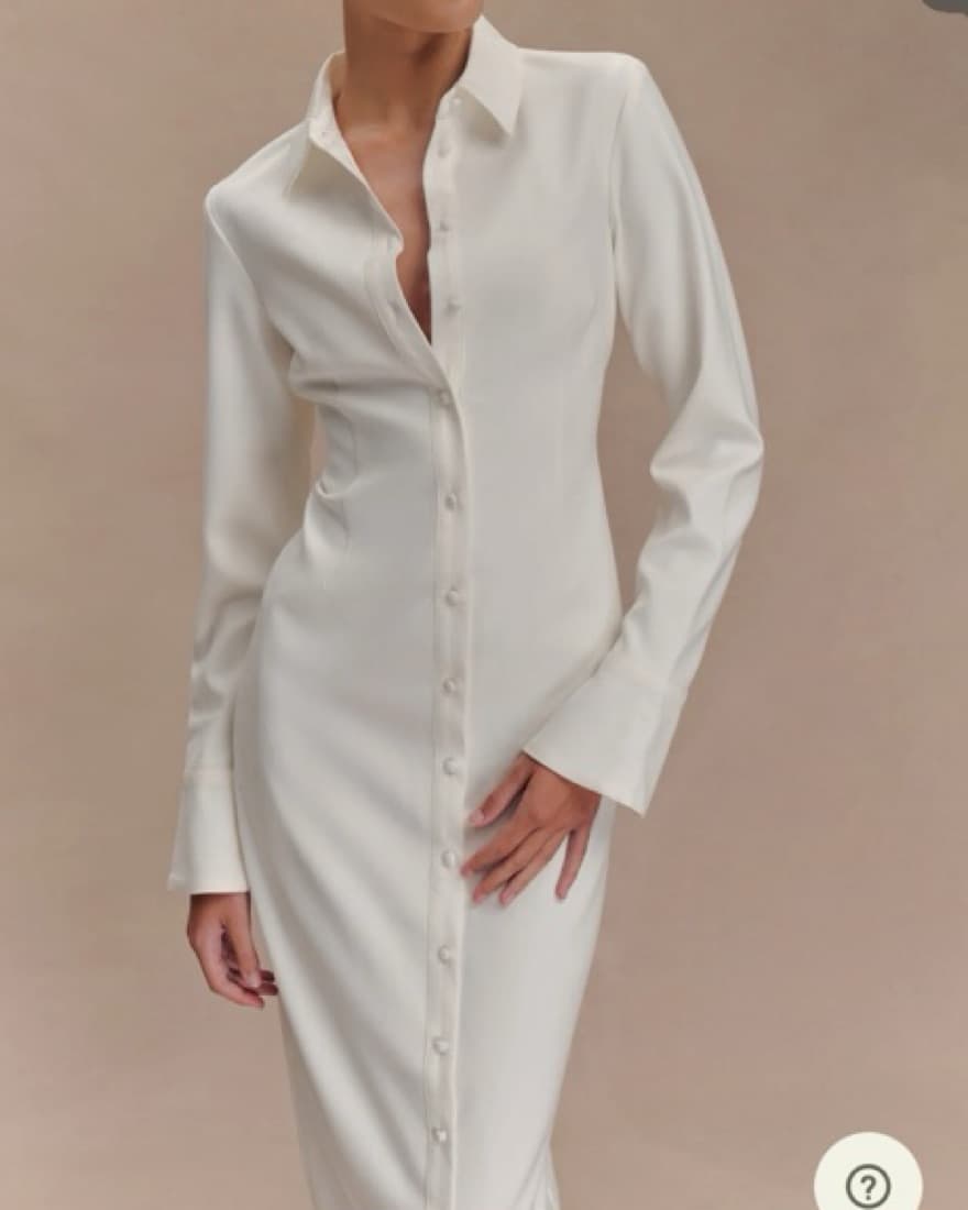 Meshki Dorian White Shirt Dress - Image 1