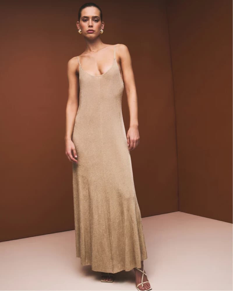 SEROYA Mabeline Metallic Knit Maxi Dress - Image 1