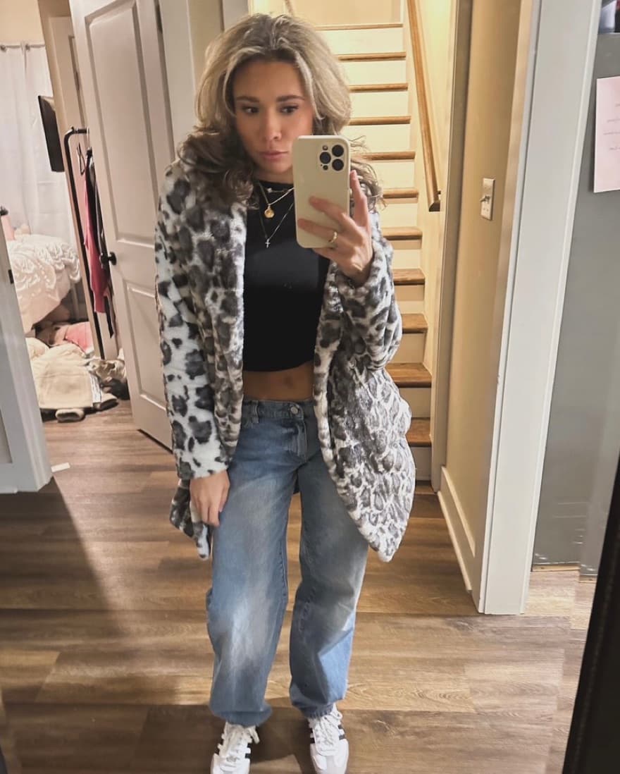 Faux Fur Leopard Coat - Image 4