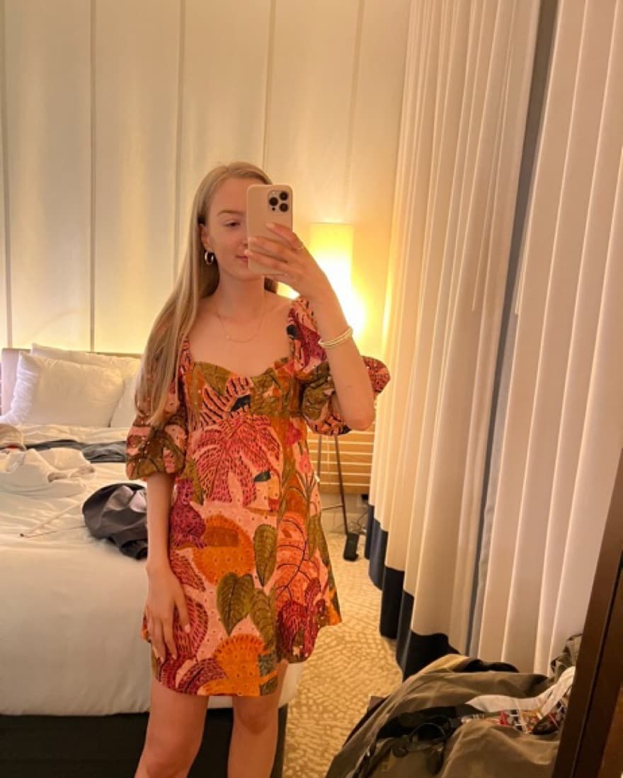 floral pattern mini dress - Image 2