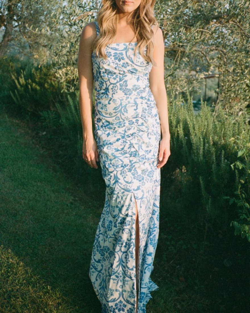 Carolina Herrera Blue &White Toile Gown  - Image 3