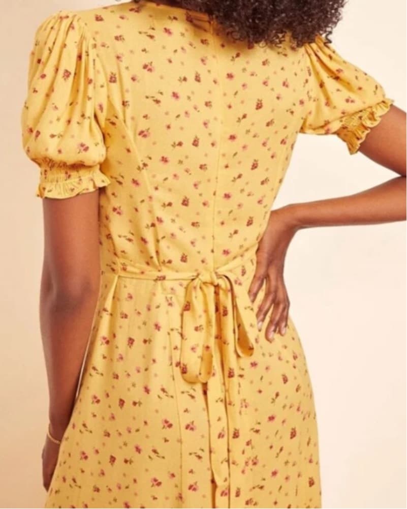Floral Bubble Sleeve Midi Dress  - Image 4