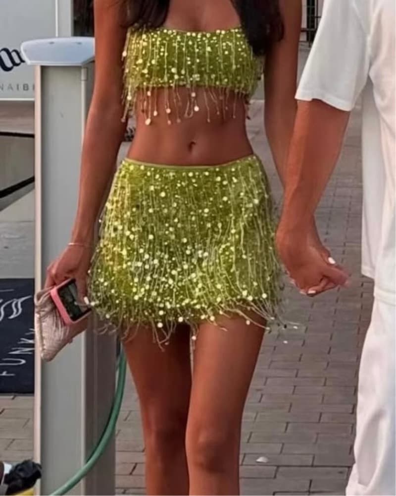 Asta Resort Yasmin Beaded Mini Skirt - Image 1
