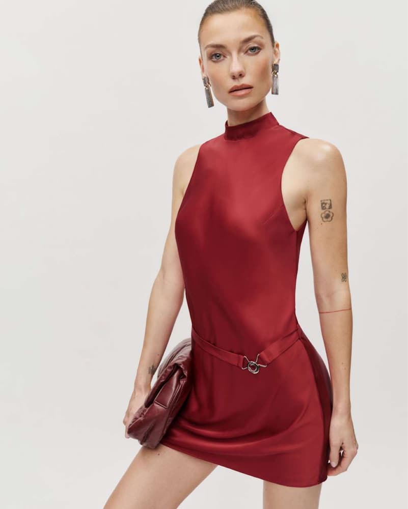 Reformation Rubia Satin Dress - Image 1