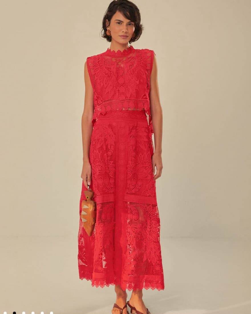 Farm Rio Red Guipure Lace Set - Image 1