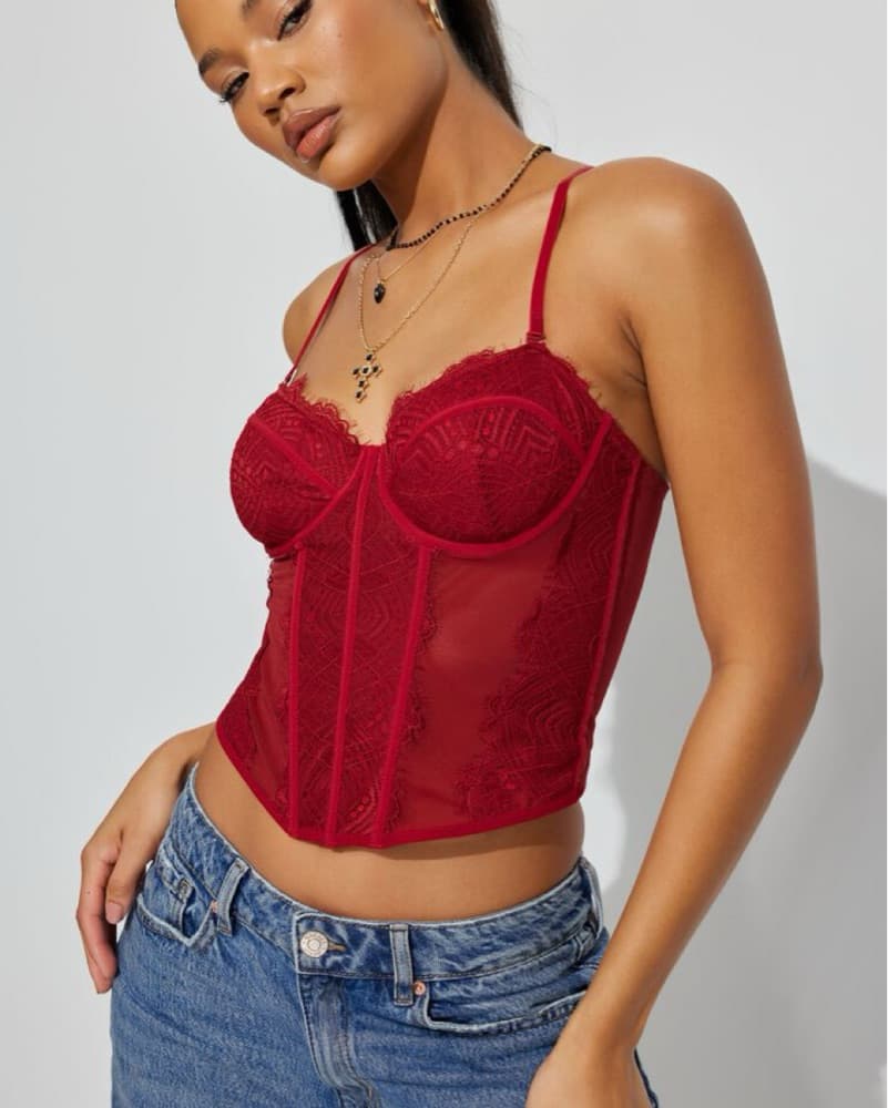 Garage Red Corset Bustier Top - Image 2