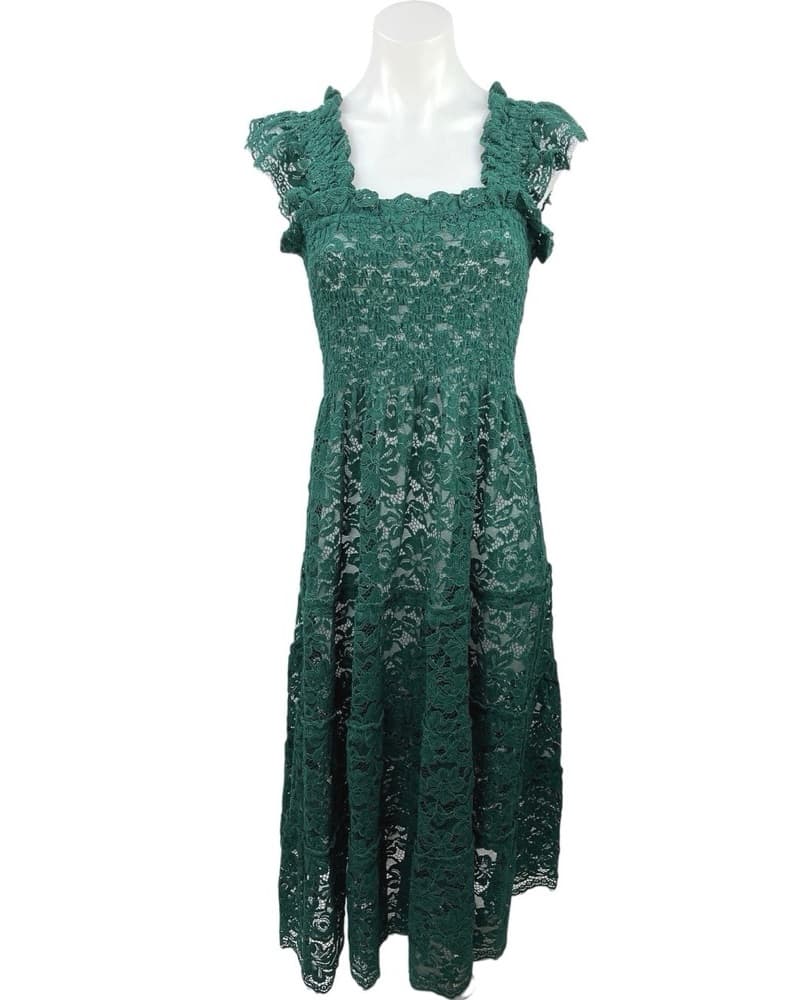 Hill House Elie Nap Dress Green Lace - Image 4