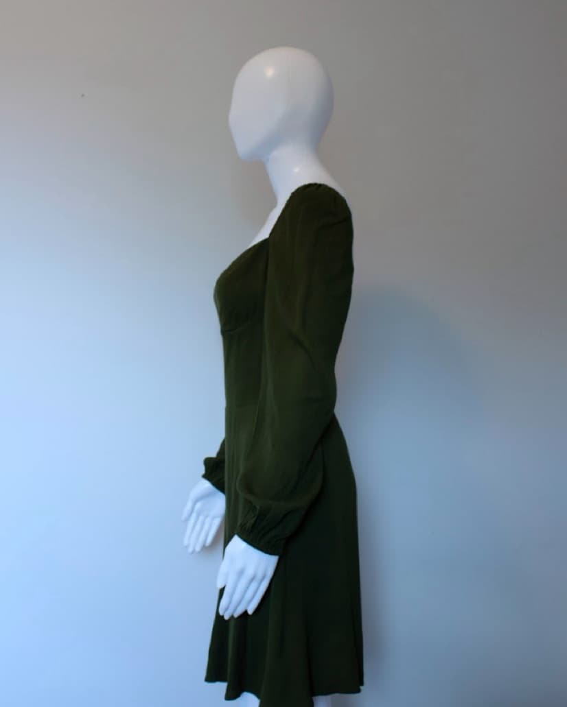 Reformation Cow Neck Mini Dress - Image 3