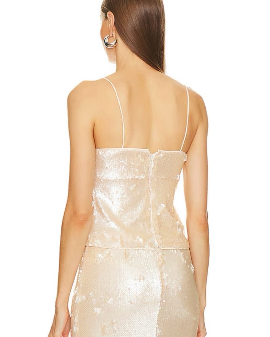 Lovers And Friends Sequin Beige Top - Image 3