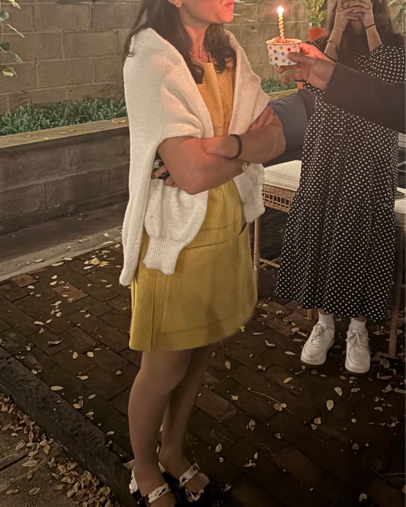 Yellow Suede Mini Dress - Image 1