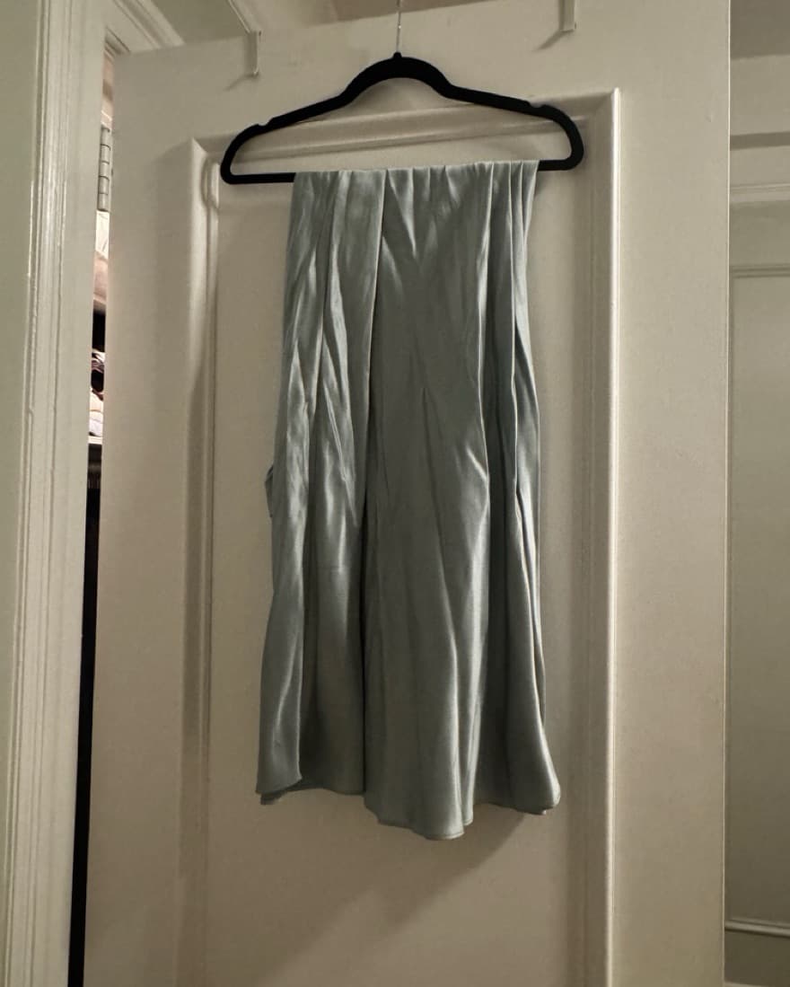Reformation Lakisha Silk Skirt Aqua - Image 5