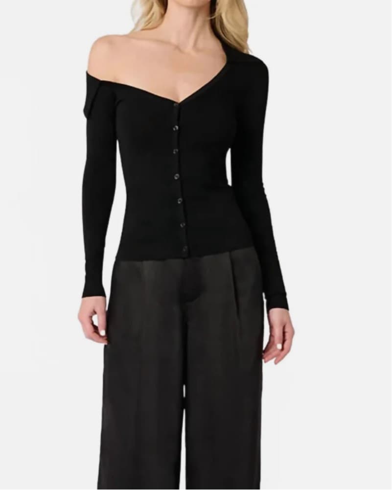 WeWoreWhat Off The Shoulder Collared Top - Image 3