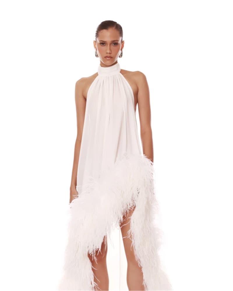 Madeline Halter Neck White Gown  - Image 3