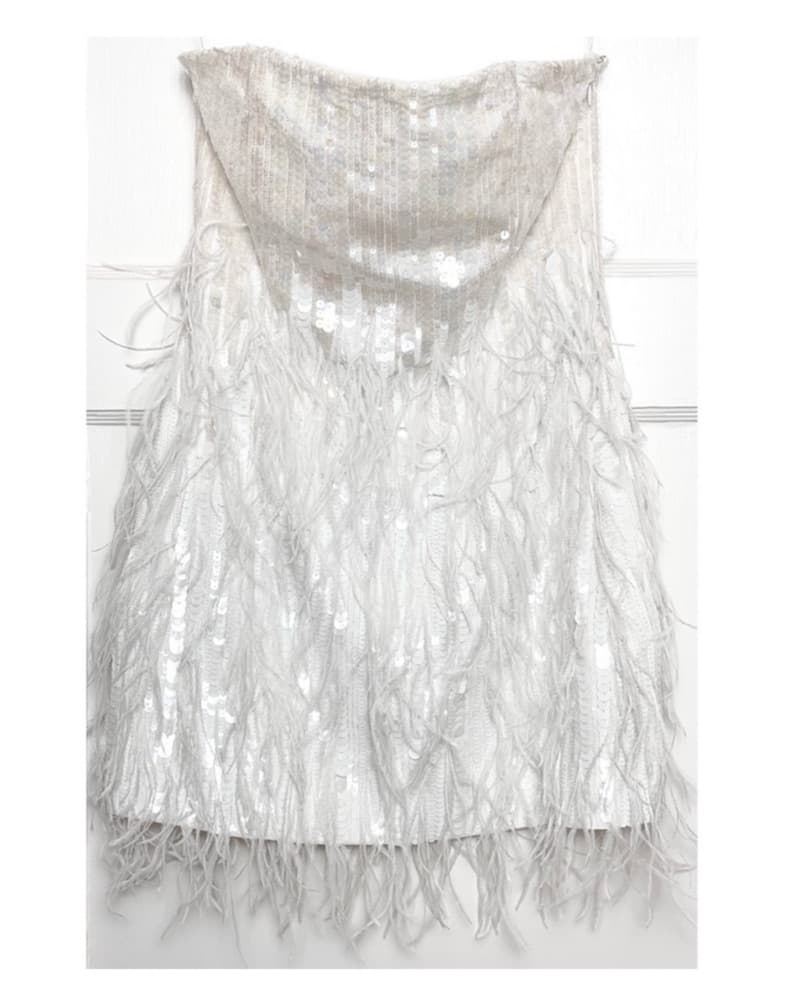 Anastasia White Feather Dress - Image 2