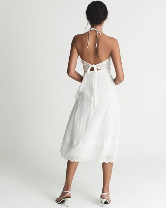 White Lace Midi Dress - Image 3
