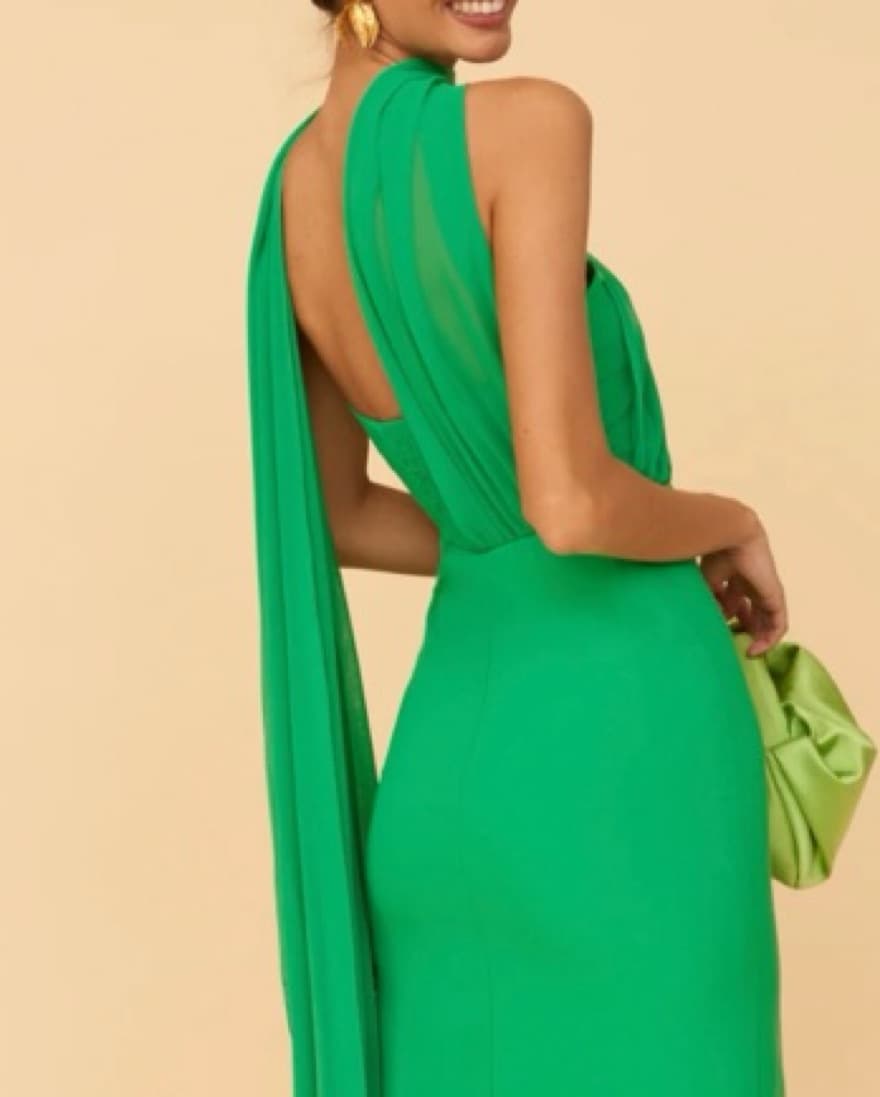 Lady Pipa Emerald Scarf Dress - Image 4