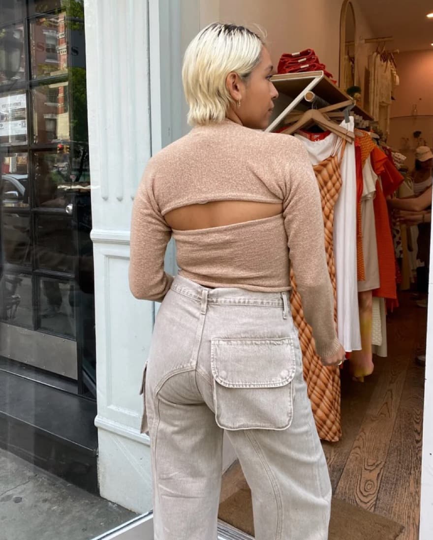 Taupe Knit Tube Top & Shrug / Bolero Set - Image 2