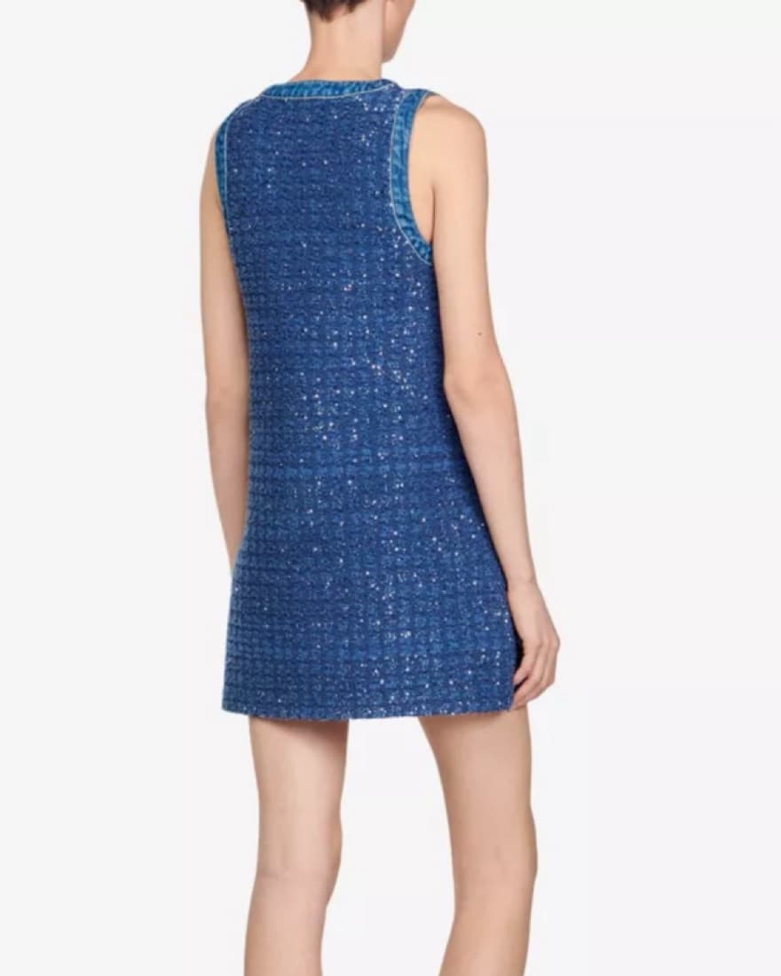 Sandro Denim- Trim Tweed Mini Dress  - Image 2