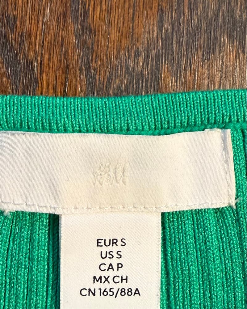 Green Ribbed Crop Tank - S - Image 3
