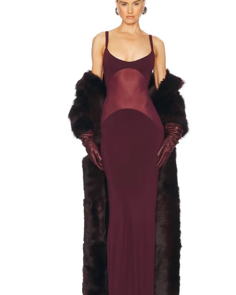 HELSA Sheer Knit Curve Maxi Dress - Image 2