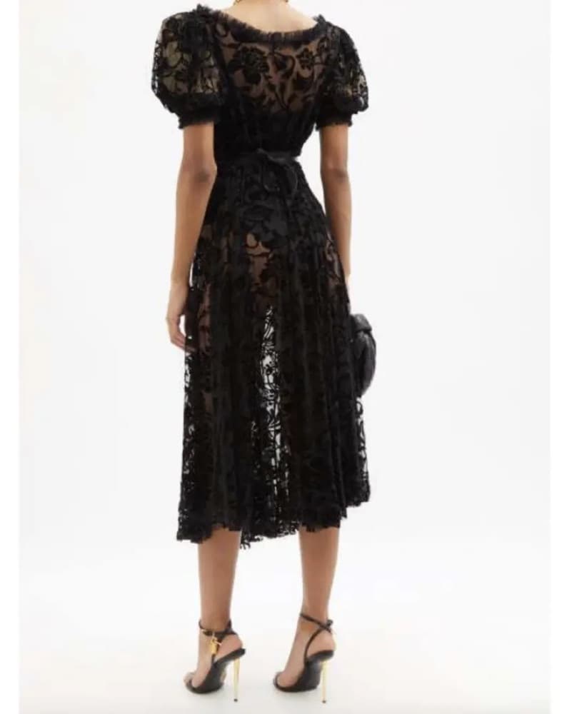 Norma Kamali Velvet Burnout Dress - Image 2