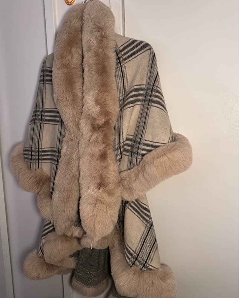 Faux Fur Layered Shawl - Image 2